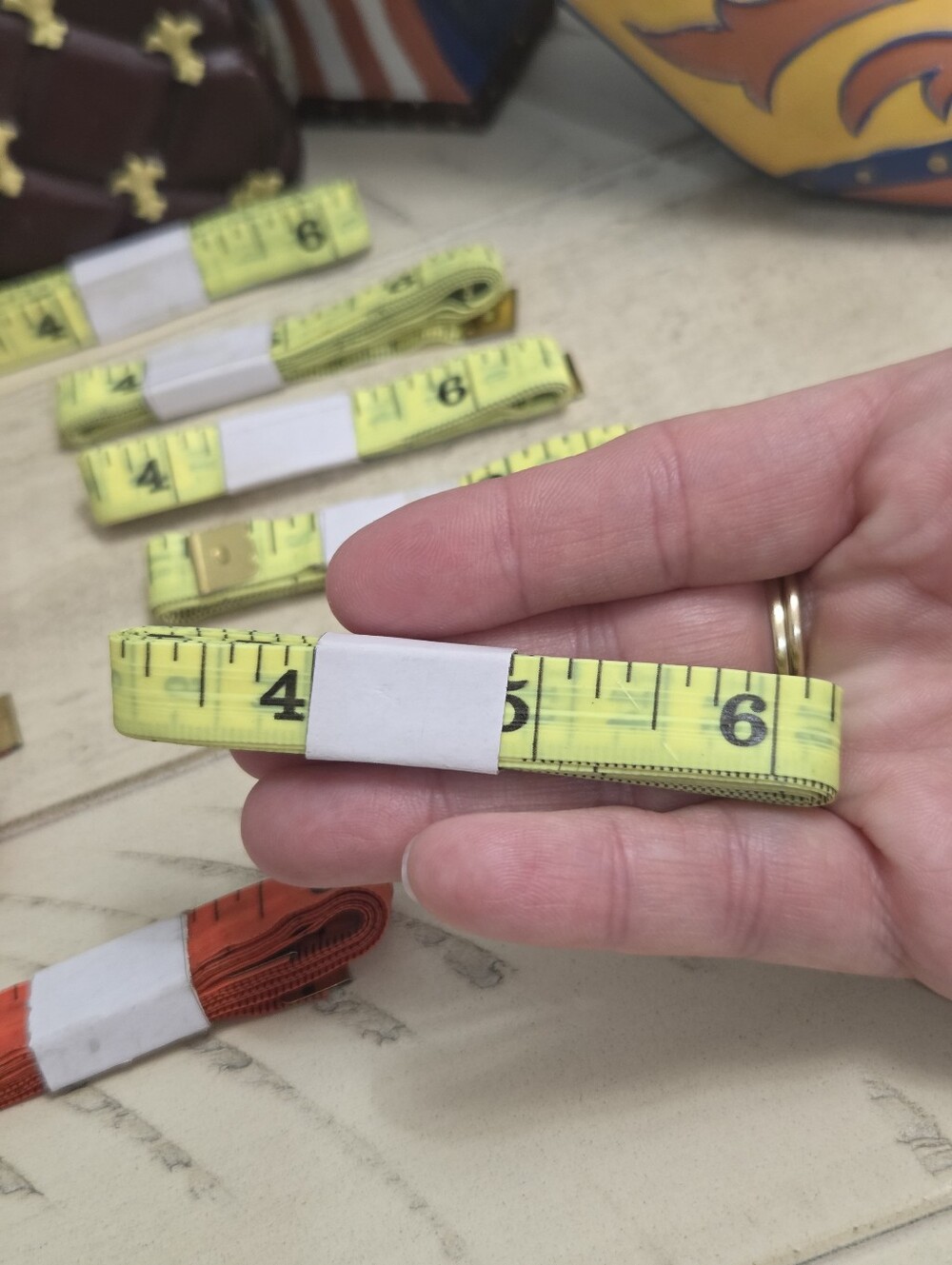 Bulk Lot: 5 Soft Yellow Vinyl Tape Measures 60”